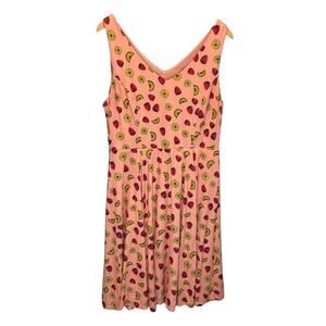 Eva Rose Novelty Fruit Print Sleeveless Fit & Flare Dress - size Large